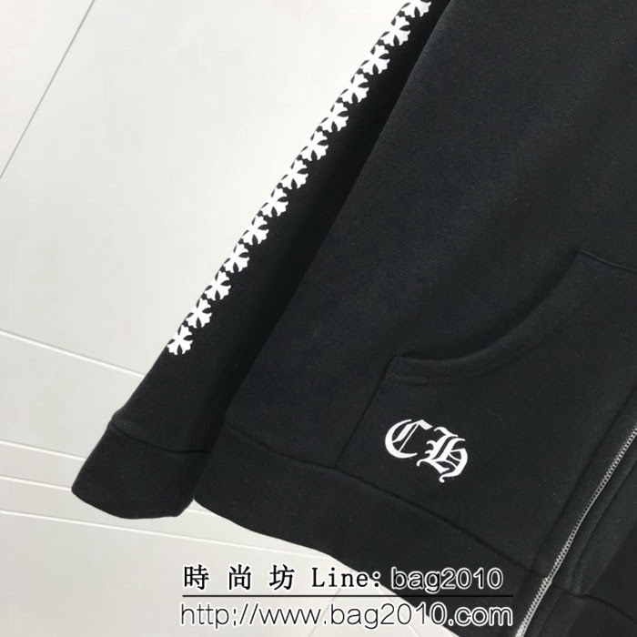 Chrome hearts 克羅心 18ss秋冬新款 梵文印花圖案 加絨加厚拉鏈衛衣 情侶款 ydi1300